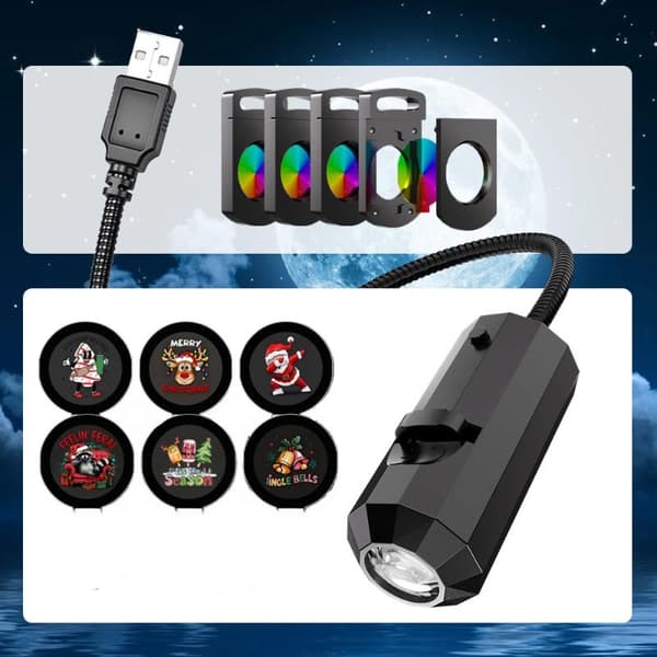 1 sarja USB-virtalähde joulu Halloween-projektorilamppu katto seinä A2