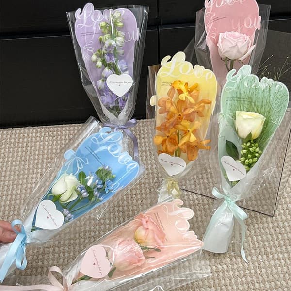 Transparenta rospåsar Blomsterbukett Plastpåse Bukett A1