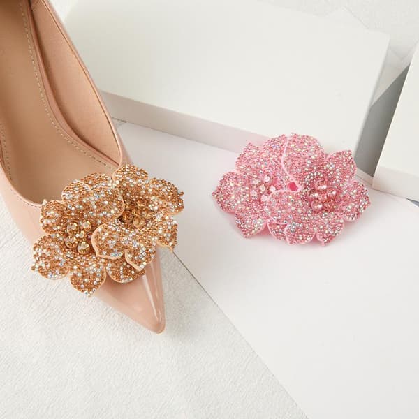Rhinestone Blomst Flat Hotfix Applikasjon For Klær Sko DIY C A2