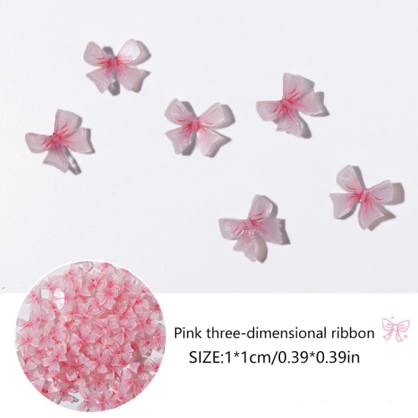 10 stk 3D farverig lille resin sommerfugl DIY dekoration til negle Pink