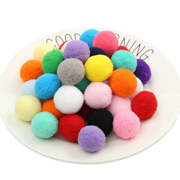 100 stk/pakke aron Pompom Fluffy Ball 10mm Plysj Ball Håndlaget Cr A8