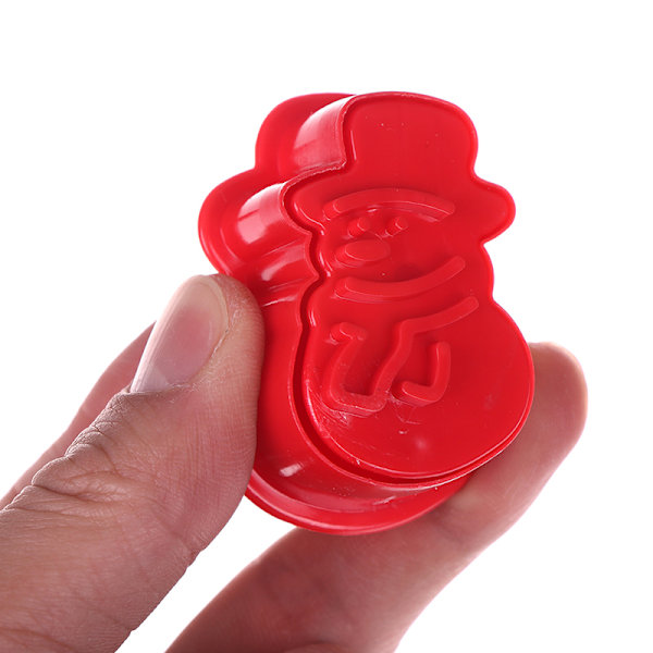 4 stk/sett julekjeks kjeksform 3d cookie stempel ter di