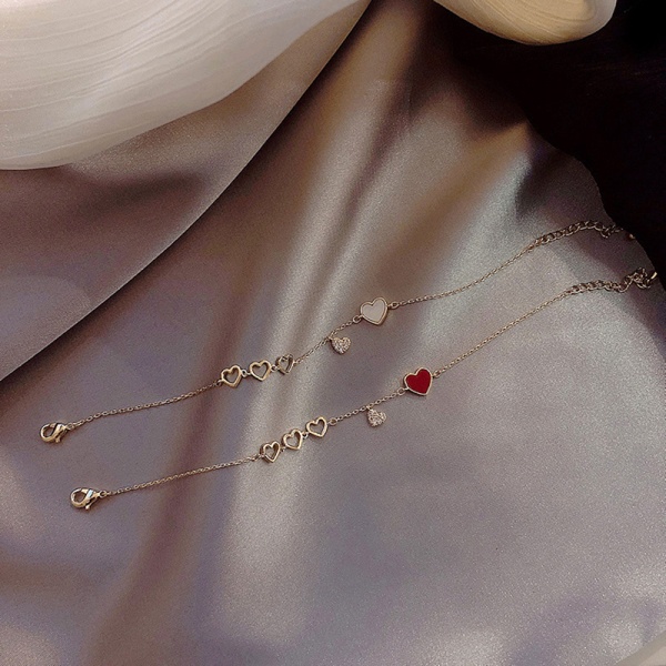 Nytt design mote smykker e hjerte anheng armbånd tilbehør Red 183b | Red |  Fyndiq