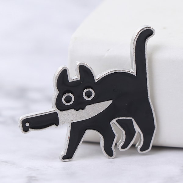 Cartoon Creative Black Cat Modeling Pop Emalje Pin Lapel Badges