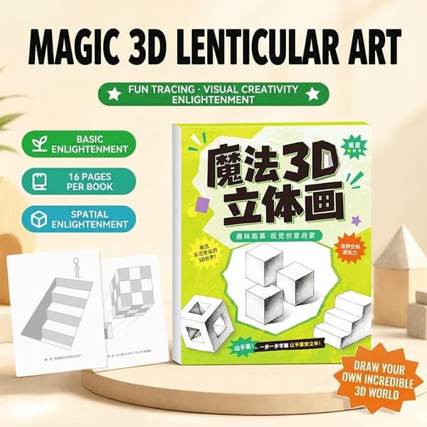 1/3 stk. Magisk 3D Stereo Tegneblok Børn Pædagogisk Doodle Skitse A4 3PCS