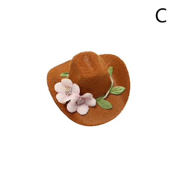 Solros Cowboy Hat Filt Vinflaska Dekorativ Cap Spring Fes C