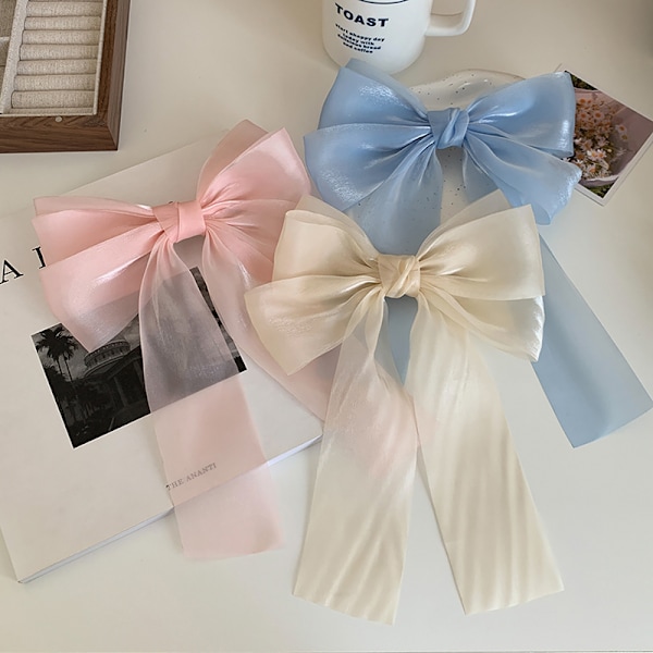 Uusi mustavalkoinen lanka kevät hiusklipsi naisille tytöille Pink