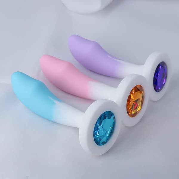 1/3 st silikon anal butt plug pärlor träningsset prostatamassage Pink L