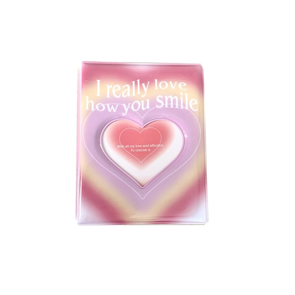 Love Heart 3 tuuman Kpop-valokuvakorttipidike Sarjakuva-valokuva-albumi Sta Pink