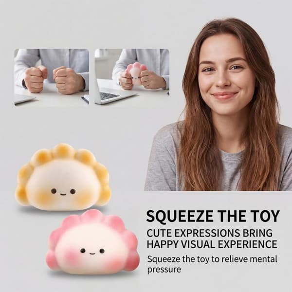 e Dumpling Langsomt stigende Fidget Sensorisk Legetøj Kawaii Legetøj Random color