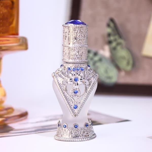 8 ml arabisk stil antikke essensielle oljeflasker påfyllbare per Silver