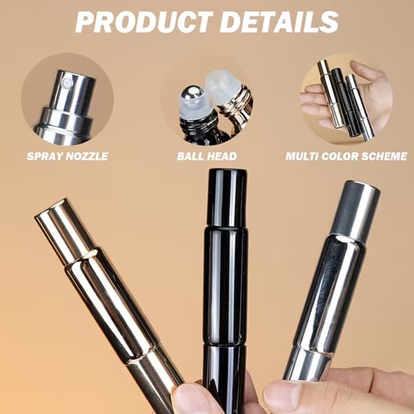 Påfyllbar Dual-End Multi-Purpose Parfyme Rollerflaske Spray B A3