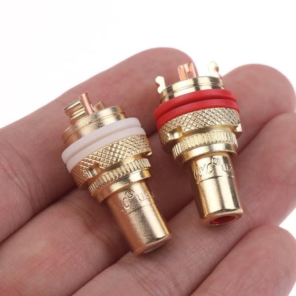 2/4 stk. RCA Jack Stik CMC RCA Fatning til Højttalerterminaler o Wi 1Pair