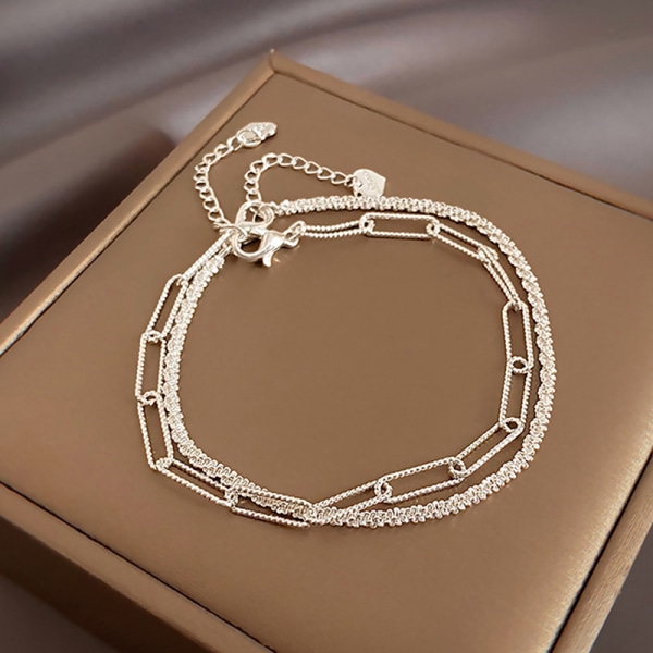 1/2PCS Fashion Silver Färg Glittrande Armband Utsökt Adjus A2
