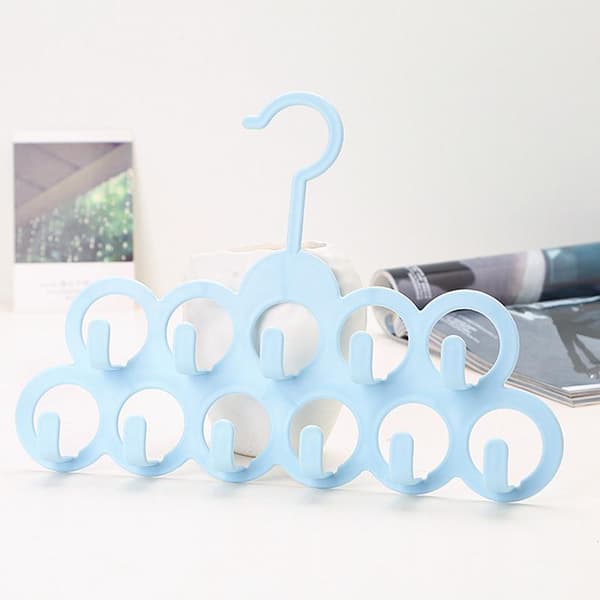 11 hål Kläder Slips Bälte Sjal Halsduk Hängare Display Organizer H Light blue