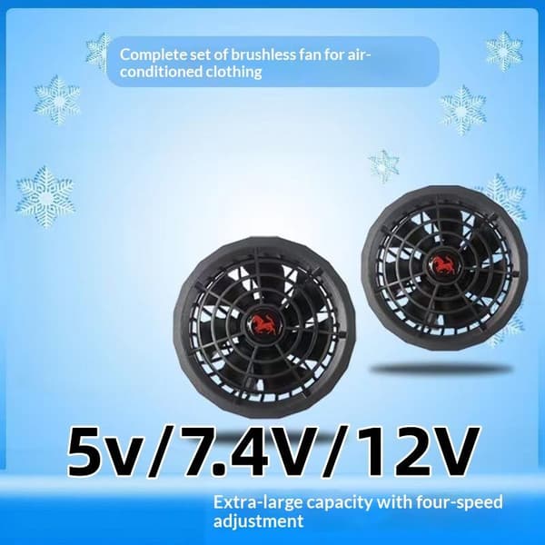 1 sæt 5/7.4/12V USB køleventilator til airconditioneret arbejdstøj 12V brushless