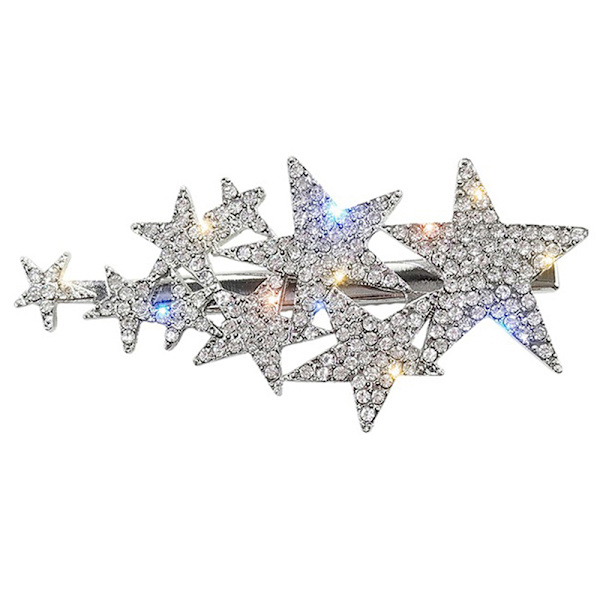 Rhinestone Pentagram Hårklemmer Dame Styling Hårklemmer Glitte A2