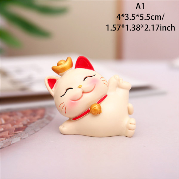 Kawaii Cat Figurine Wealth Fortune Sculpture Gaming Office Tabell A1