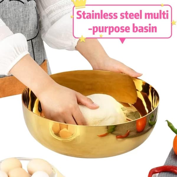 Miksebolle i rustfritt stål med støvdeksel for matlaging og baking Silver