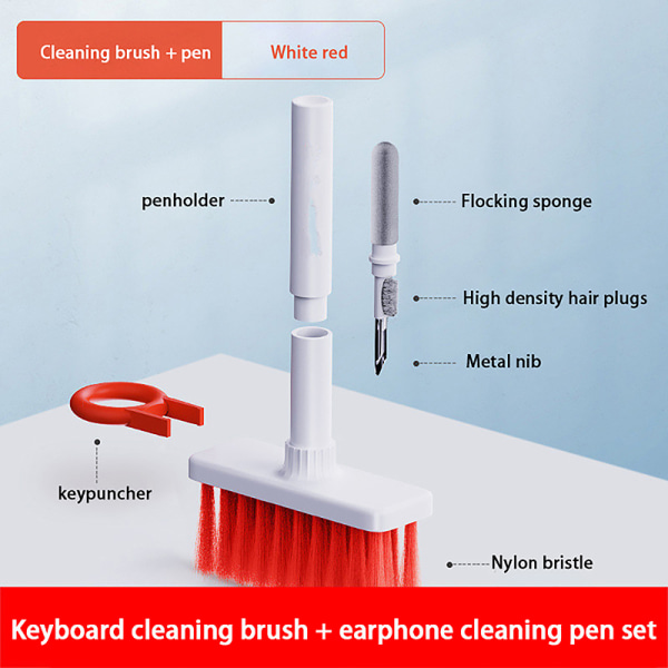 Hovedtelefon rengøring Pen rensebørste Fem-i-en Plug-in Keyca A1