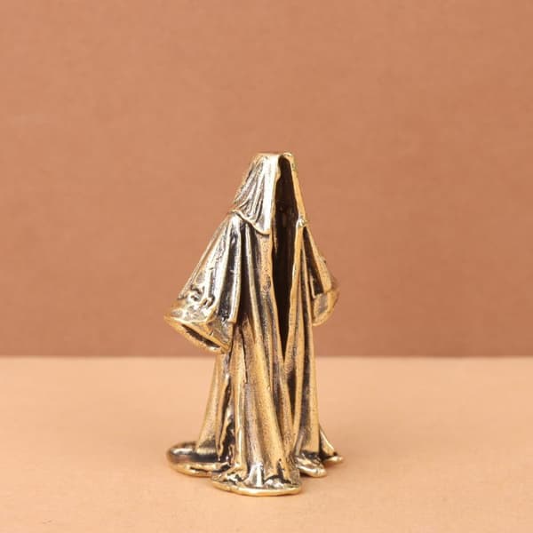 Grim Reaper Lille Statue Messing Ansigtløse Mænd Figurer Retro Hjem A2