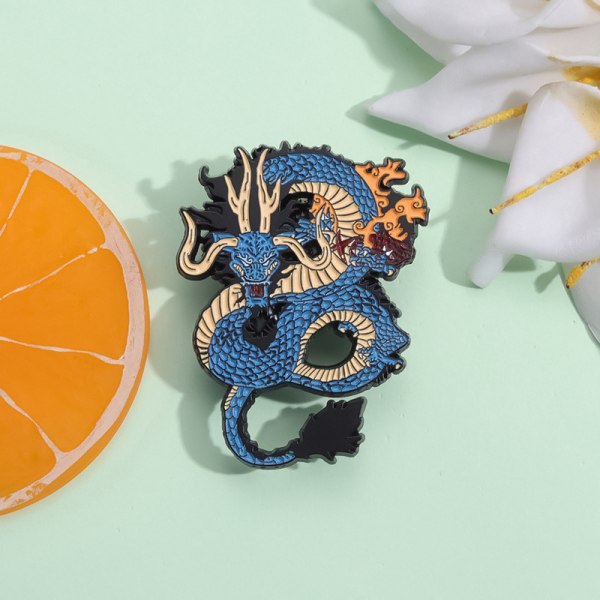 Creative Blue Dragon Broche Emalje Pin Cartoon Pins Lapel Backp