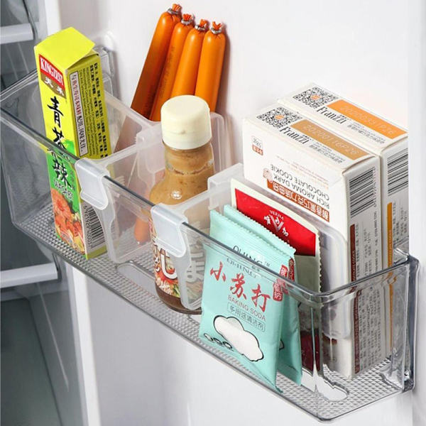 10 stk kjøleskap skillevegg oppbevaringstrekkbar plast D White 10pcs