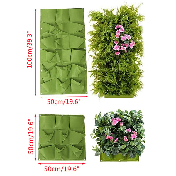 Grön Vertikal Hängande Trädgård Blomkrukor Väska Väggfäste Han Large