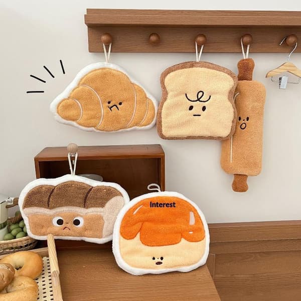 Kawaii tjock absorberande korallfleece handduk för kök och badrum A4