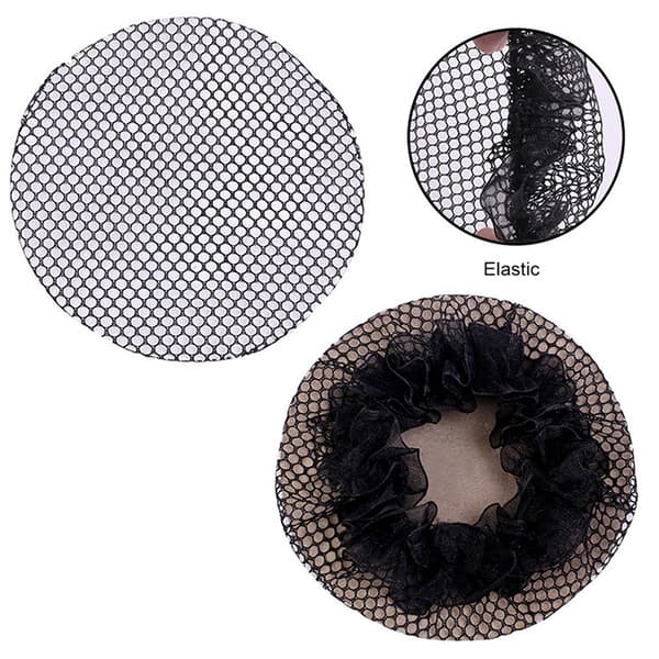 Lite hull Svart Elastisk Mesh Snood Hair Net Bun Cover for Ball B