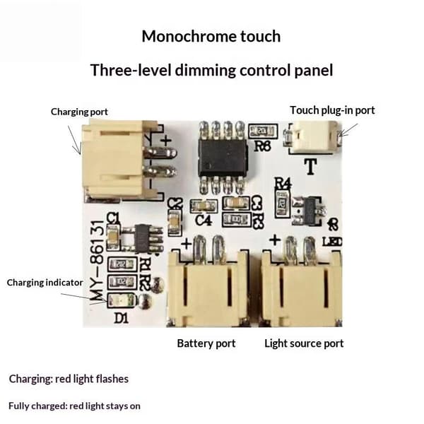 1/3/5 stk. LED 3-niveau dæmpning Touch Control USB C Timer Off Cont Single dual Color