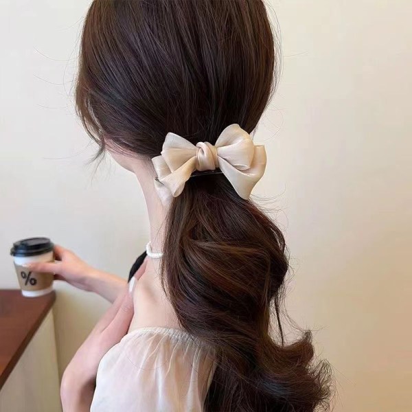 Ny Elegant Bow Pill Head Grip Clip n Temperament Hair Clip Fem Black