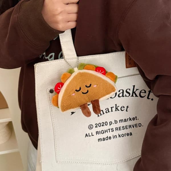 Kreativ plysch smörgås nyckelring e tecknad taco docka hänge Ca