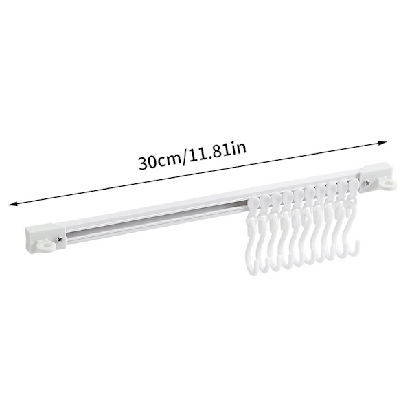 Plastsporre med lang rekke, uten hull, veggmontert 30CM