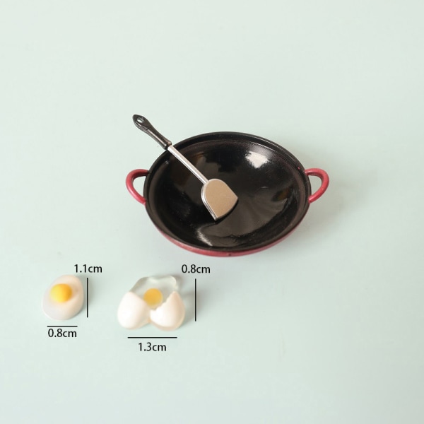 1:12 Dollhouse Egg Spatula Frying Pan Set Dollhouse Kitchen Coo