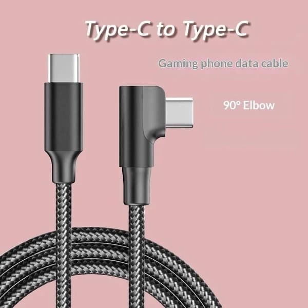 90 graders PD 60W USB C 1M snabbladdande flätad kabel för telefon D size1