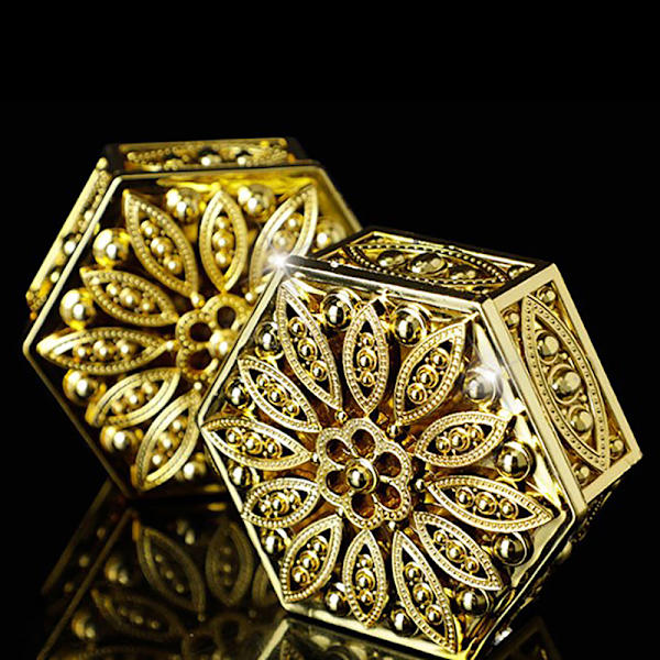 Creative muovinen kuusikulmainen karkkirasia Wedding Vintage Chocolate Gi gold