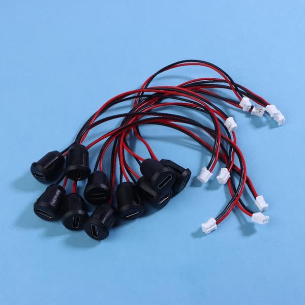 2/5/10 STK Kobling Type-C Hunn Chassis 2 Pin Type-C Hunn S Black 10Pcs