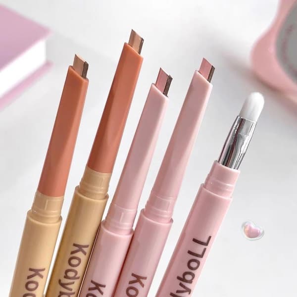 Tvåfärgad Matt Highlighter Ögonskuggspenna för Under Ögonen Nude Beige A2