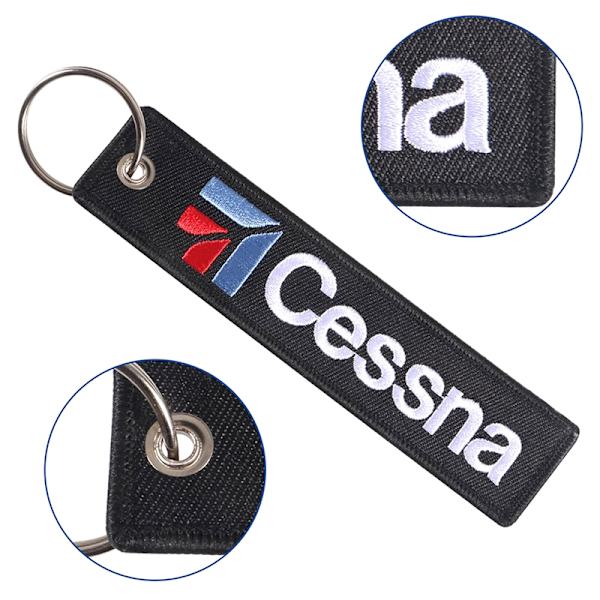1 STK Cessna Letters Boths Broderimønstre Nøglering Motorcykel