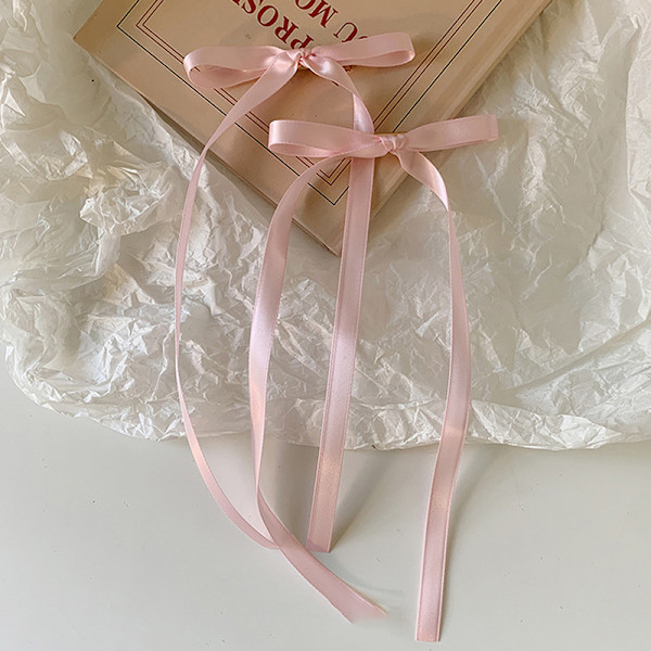 n Style Ribbon Bow Hiuspidike Pitkä Tupsu Hiusneula Sweet Lovely H Pink