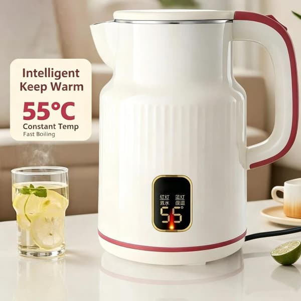 Elkedel 1500W Hurtig Opvarmning 3500ML Kapacitet Konstant Tem Black 3500ML