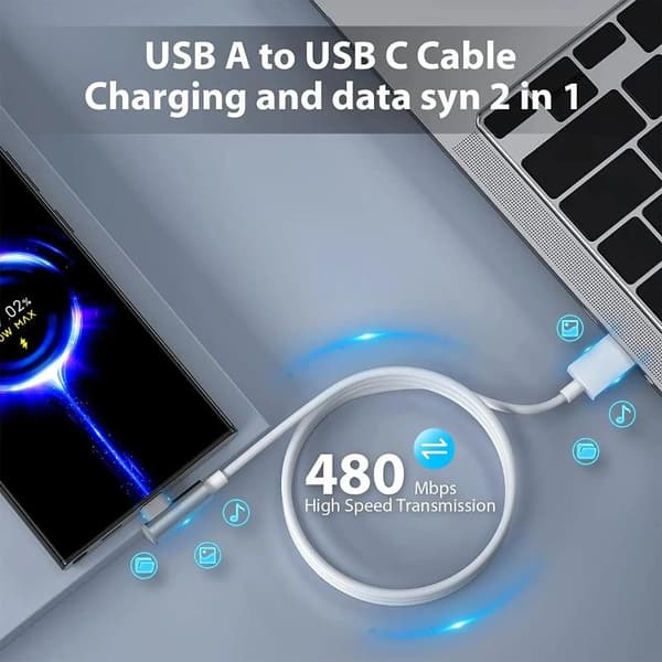 120W 6A USB Typ C Snabbladdningskabel 90 Graders Armbåge För Telefon WT2