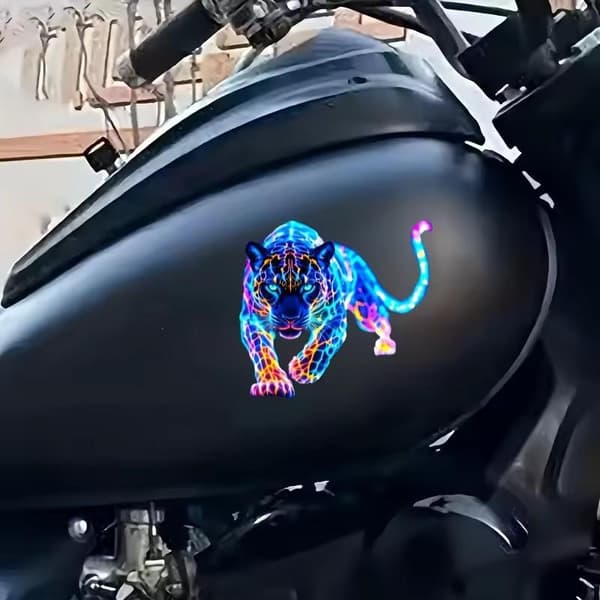 Levende Neon Leopard Motorsykkel Klistremerker Vanntette For Scooter 1pc