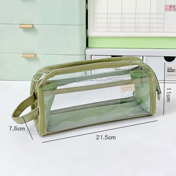 Mode Enkel pennväska med stor kapacitet Brevpapper Case Green