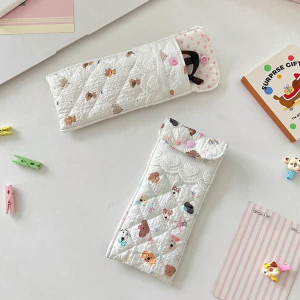 Kawaii Quiltad Glasögonväska e Tecknad Glasögonpåse Mjuk Solglasögon StyleG