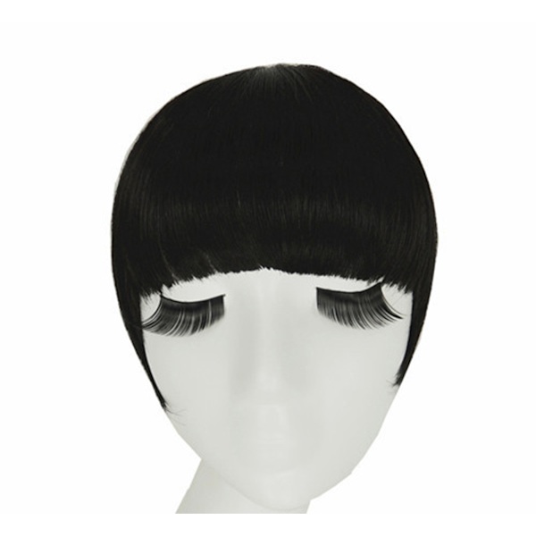 Fringe Clip In On Bangs Raka hårförlängningar nature balck