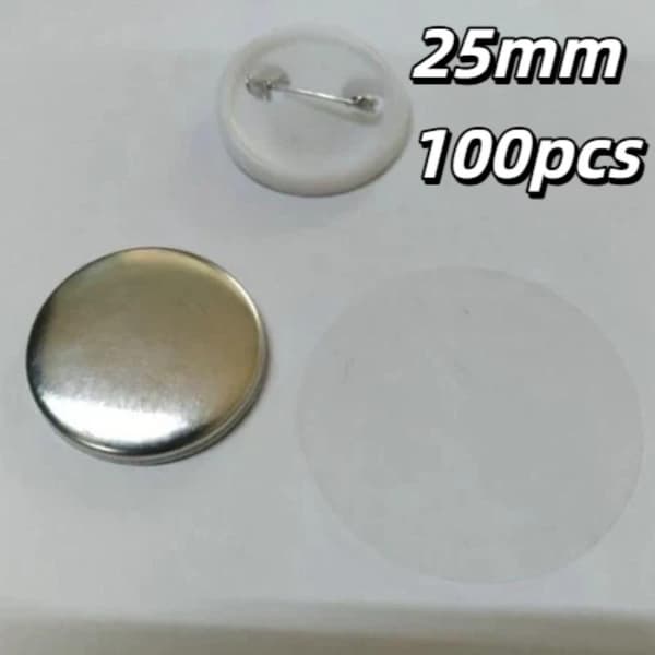 Färdigt lager 25/32/44/58 mm metallknappmärken tomma järn P 32mm