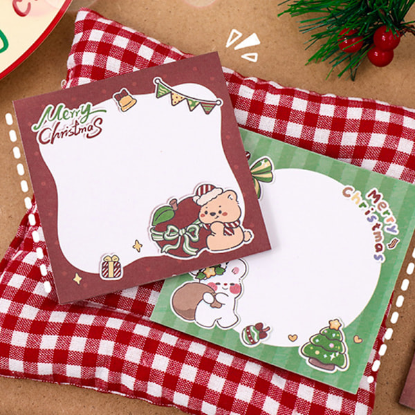 50 Ark Tegneserie Sticky Notes Kreativ Juleblokk Bærbar A4