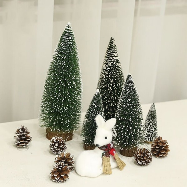 Mini Juletre Pine Flocking Stained White Cedar Desktop 20CM